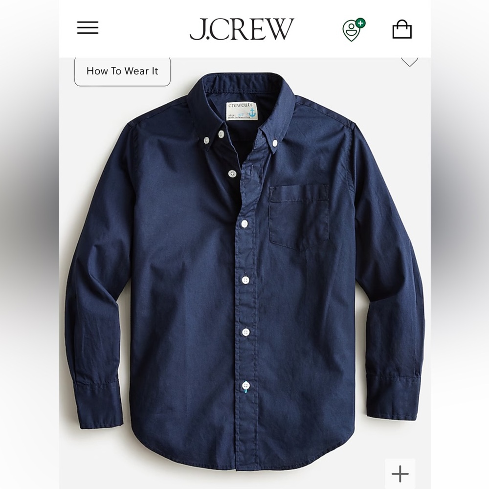 Boys Navy Crewcuts Button Down